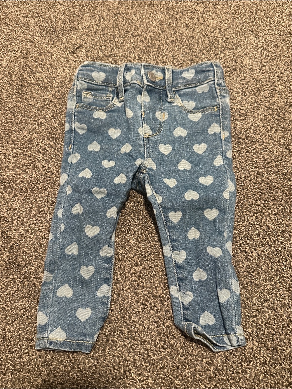Old Navy Light Blue Heart-Print Denim Pants